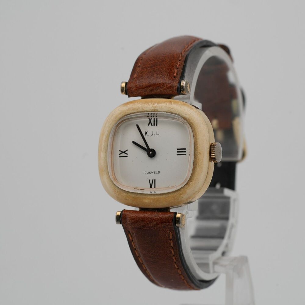 Vintage KJL Kenneth Jay Lane Women’s Watch Faux Ivory Case 17 Jewel Mechanical